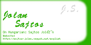 jolan sajtos business card